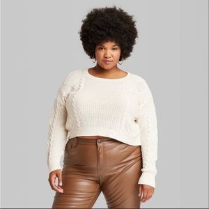 Cream cable knit sweater